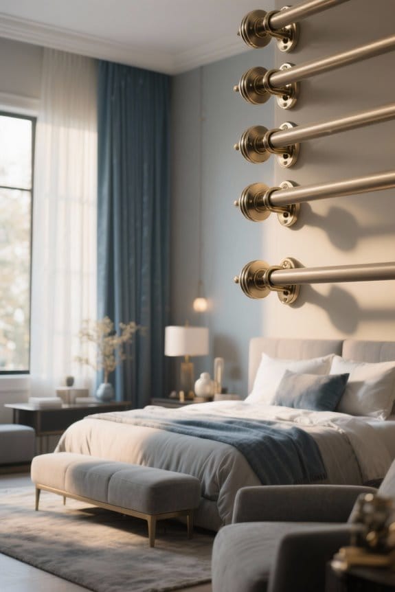 sleek functional curtain rod brackets