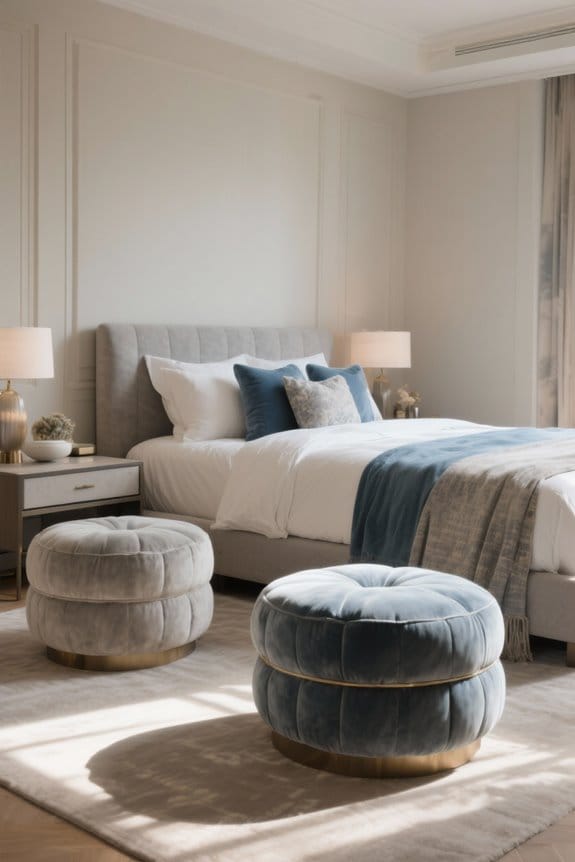 stylish and comfortable fabric ottomans