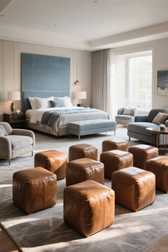 stylish and comfortable leather ottomans