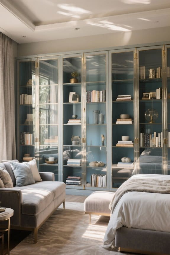 stylish glass door bookcases