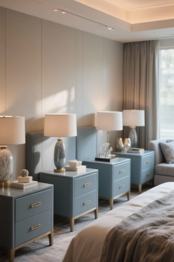 stylish organized bedside tables