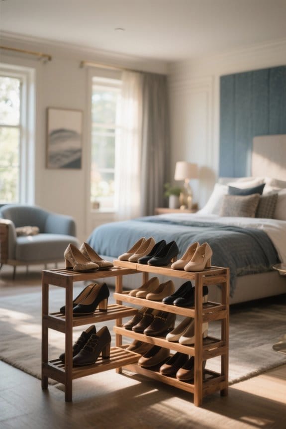 stylish wooden shoe organizers